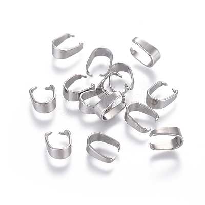 Tarnish Resistant 201 Stainless Steel Snap on Bails STAS-F117-16P-3x7-1