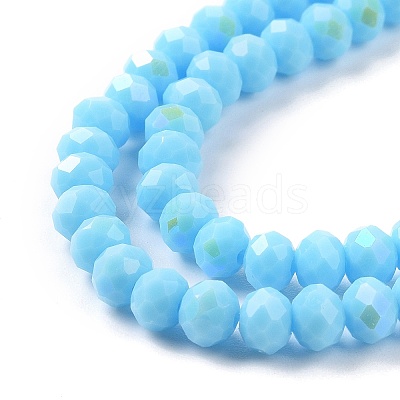 Electroplate Opaque Solid Color Glass Beads Strands EGLA-A034-P1mm-L11-1