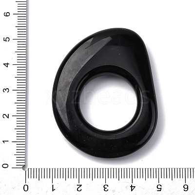 Natural Black Obsidian Linking Rings G-U024-01-1