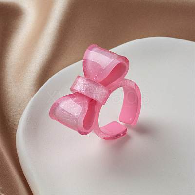 Bowknot Resin Cuff Rings for Women FS-WG62775-05-1