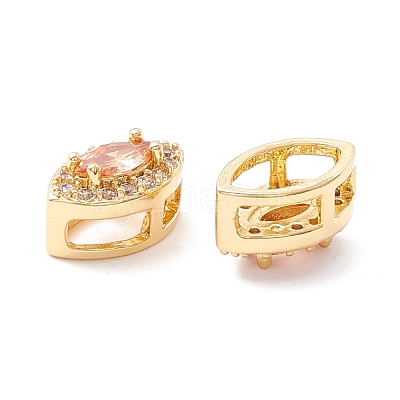Rack Plating Brass Micro Pave Cubic Zirconia Beads KK-D073-02G-NR-1
