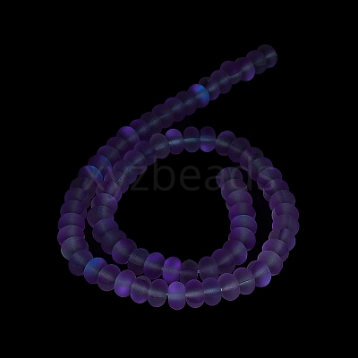 Frosted Transparent Glass Beads Strands FGLA-M002-01D-1