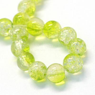 Baking Paint Transparent Crackle Glass Round Bead Strands DGLA-Q018-8mm-25-1