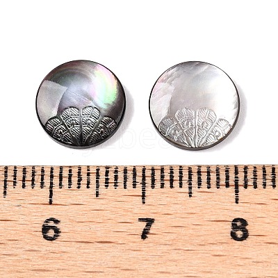 Natural Black Lip Shell Carved Cabochons SSHEL-T017-04C-1