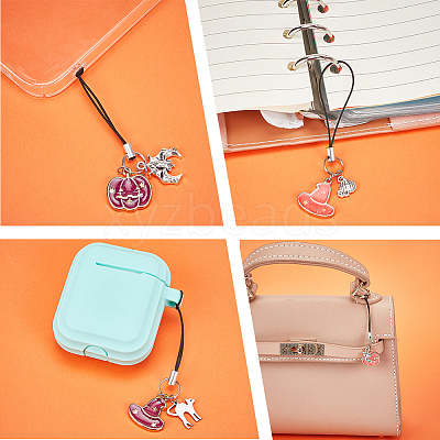 12Pcs 4 Style Alloy Enamel Charm Mobile Straps HJEW-AB00198-1