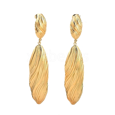 304 Stainless Steel Oval Dangle Stud Earrings EJEW-I320-04G-1