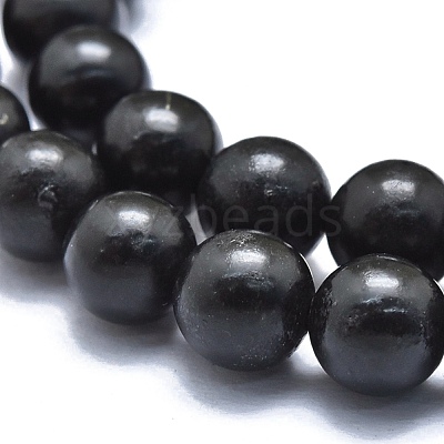 Natural Shungite Beads Strands G-M353-A04-8mm-1