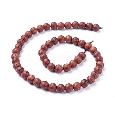 Wood Beads Strands WOOD-F008-03-C-1