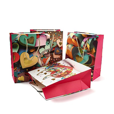 4 Colors Valentine's Day Love Paper Gift Bags CARB-D014-01J-1
