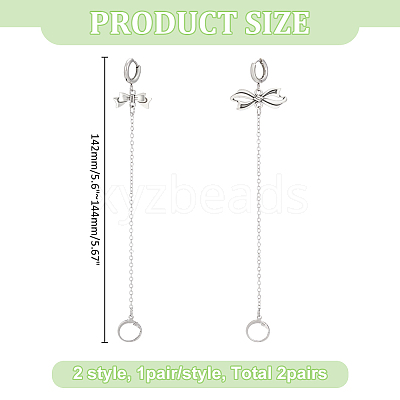 2Piar 201 & 304 Stainless Steel Hoop Earrings EJEW-WR00003-1