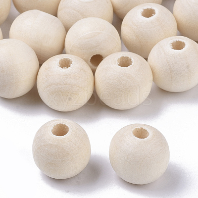 Unfinished Natural Wood Beads X-WOOD-S651-A12mm-LF-1