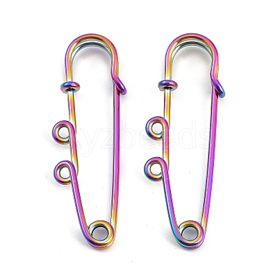 Ion Plating(IP) 304 Stainless Steel Safety Pins Brooch Findings STAS-K252-05A-RC-1