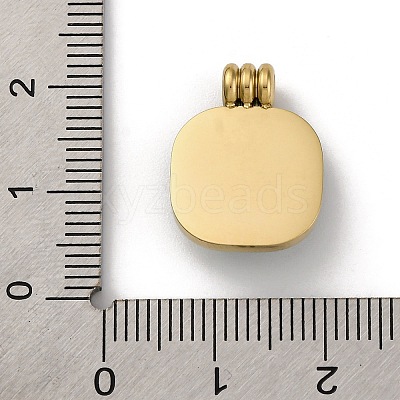 Real 14K Gold Plated 304 Stainless Steel Pendants STAS-R005-01G-03-1