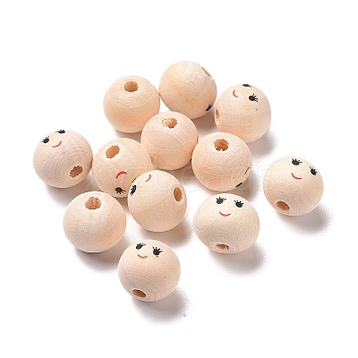 Printed Wood Beads WOOD-C001-02C-1
