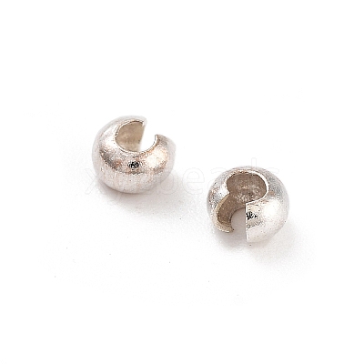 925 Sterling Silver Crimp Beads Cover STER-G027-27S-2.5mm-1