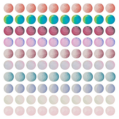 200Pcs 10 Colors Crackle Glass Beads Strands GLAA-TA0003-31A-1