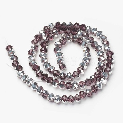 Electroplate Transparent Glass Beads Strands EGLA-A034-T4mm-M14-1