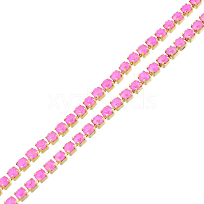 Brass Rhinestone Strass Chains CHC-N017-003A-C06-1