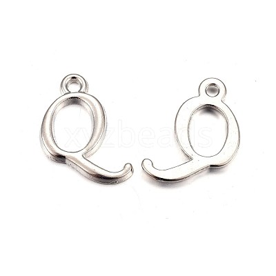 Platinum Plated Alloy Letter Pendants PALLOY-J718-01P-Q-1