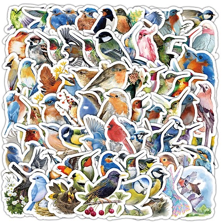 Chubby Bird 100Pcs PVC Paper Decorative Stickers PW-WGD97F8-01-1