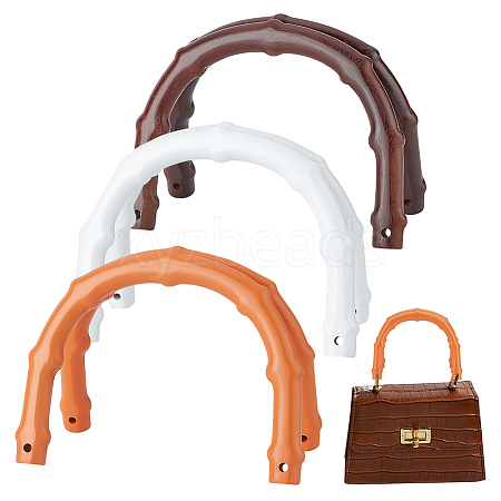   6Pcs 3 Style Wooden U-Shaped Bag Handles FIND-PH0010-40-1