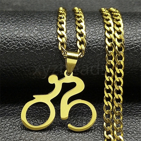 304 Stainless Steel Chain Necklaces NJEW-S003-05G-1