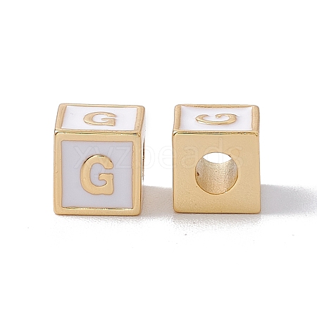 Rack Plating Brass Enamel Beads KK-B060-04G-04G-1