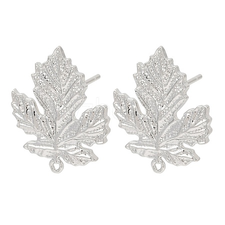 Brass Stud Earring Findings KK-Z099-04P-02-1