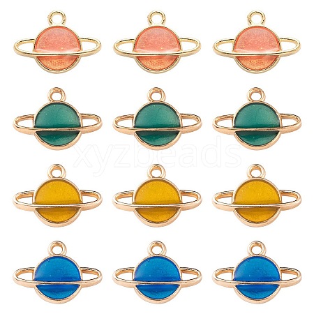 20Pcs 4 Colors Alloy Enamel Pendants ENAM-FS0001-07-1