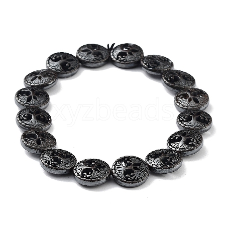 Non-Magnetic Synthetic Hematite Beaded Stretch Bracelets BJEW-H589-01E-1
