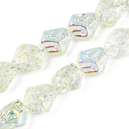 Transparency Electroplate Glass Beads Strands GLAA-T023-41A-07-1