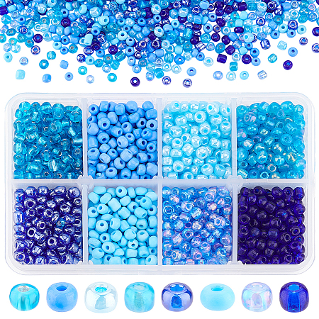 Mixed Style 6/0 Round Glass Seed Beads SEED-PH0006-4mm-03-1