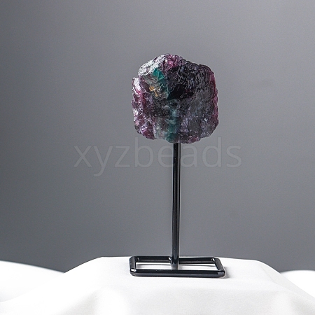 Natural Fluorite Lamp with Metal Holder Ornament PW-WG598C7-15-1