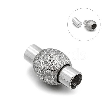 Tarnish Resistant 304 Stainless Steel Textured Magnetic Clasps with Glue-in Ends STAS-E089-32B-1