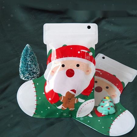 Christmas Theme Boots Plastic Gift Bags ABAG-G008-01A-1