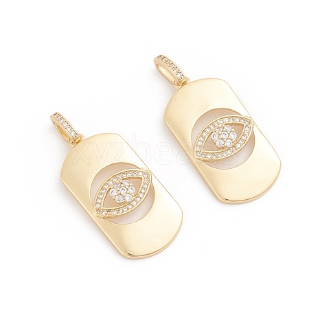 Brass Micro Pave Cubic Zirconia Pendants X-ZIRC-G165-11G-1