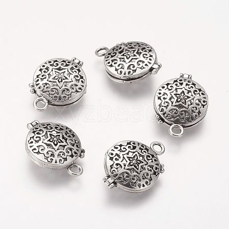 Brass Diffuser Locket Pendants KK-P7773-AS-FF-1