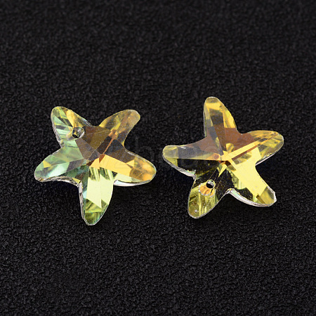 Starfish/Sea Stars Faceted K9 Glass Charms EGLA-O006-07-1