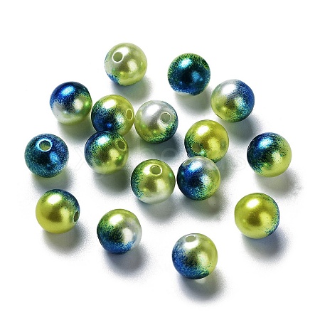 Rainbow ABS Plastic Imitation Pearl Beads OACR-Q174-3mm-16-1