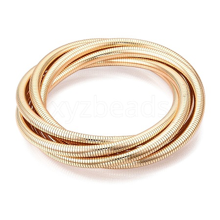 Iron Round Snake Chains Bangle BJEW-T022-01G-1