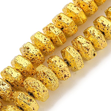 Electroplated Natural Lava Rock Beads Strands G-I360-G01-01-1