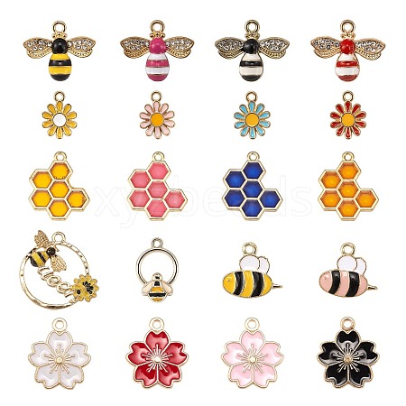 40Pcs 20 Style Alloy Enamel Pendant DIY-SZ0007-32-1