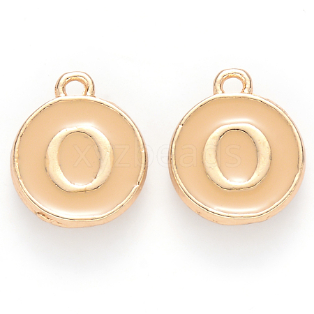 Golden Plated Alloy Enamel Charms X-ENAM-S118-06O-1