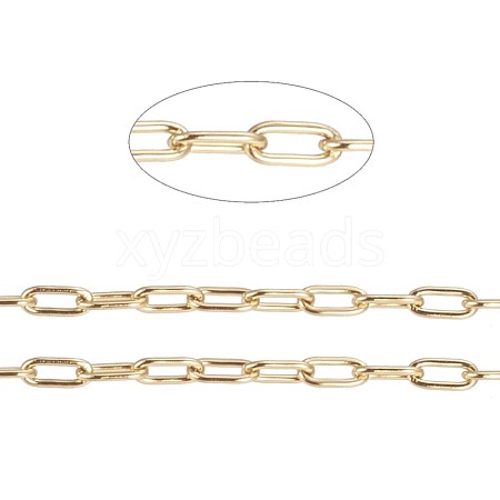 3.28 Feet Ion Plating(IP) 304 Stainless Steel Paperclip Chains X-CHS-F010-01A-G-1