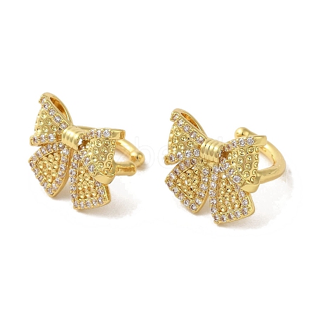 Rack Plating Brass Micro Pave Cubic Zirconia Clip-on Earrings EJEW-R162-22G-1