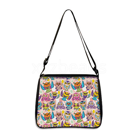 Owl Printed Polyester Shoulder Bags PW-WG8B7D6-08-1