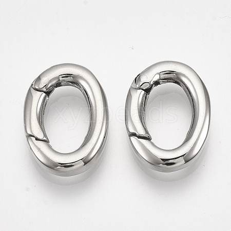 Non-Tarnish 304 Stainless Steel Spring Gate Rings STAS-S079-88B-1