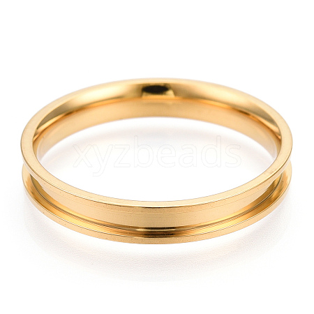 201 Stainless Steel Grooved Finger Ring Settings RJEW-TAC0017-4mm-06C-1