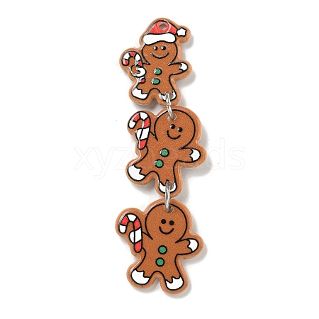 Christmas Acrylic Iron Pendants MACR-U005-10A-1