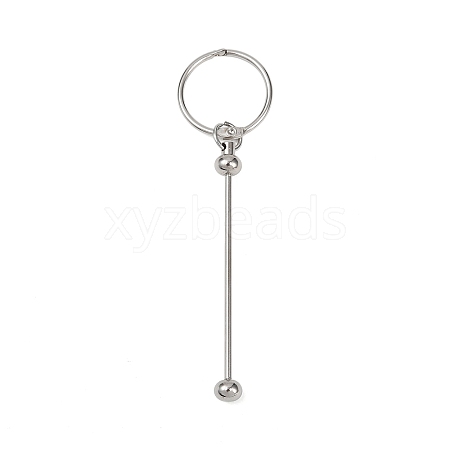 Iron Bar Beadable Keychain Clasps AJEW-R004-02P-1